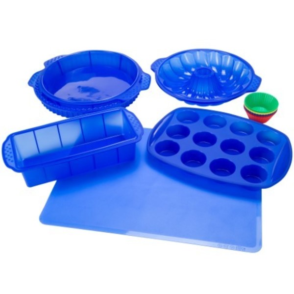 Hastings Home 18-piece Silicone Bakeware Set with Cupcake Molds, Muffin Pan, Cookie Sheet, Bundt, Baking Supplies 793114VUC